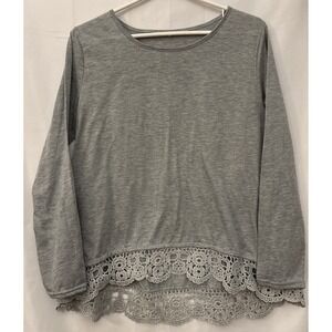 Women's Tunic Top Ruffle Hem Lace Shabby Chic Boho Oversized Feminine